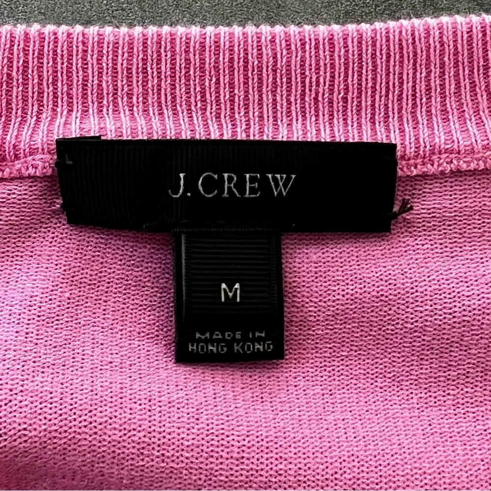 J. Crew Pink Teal Striped Gold‎ Button Cotton Blend Cardigan Women’s Size Medium